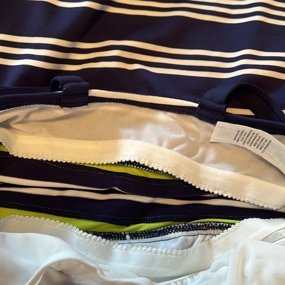 Jag NWT Navy and White Striped Tankini Top Size 32D/DD - Picture 10 of 15